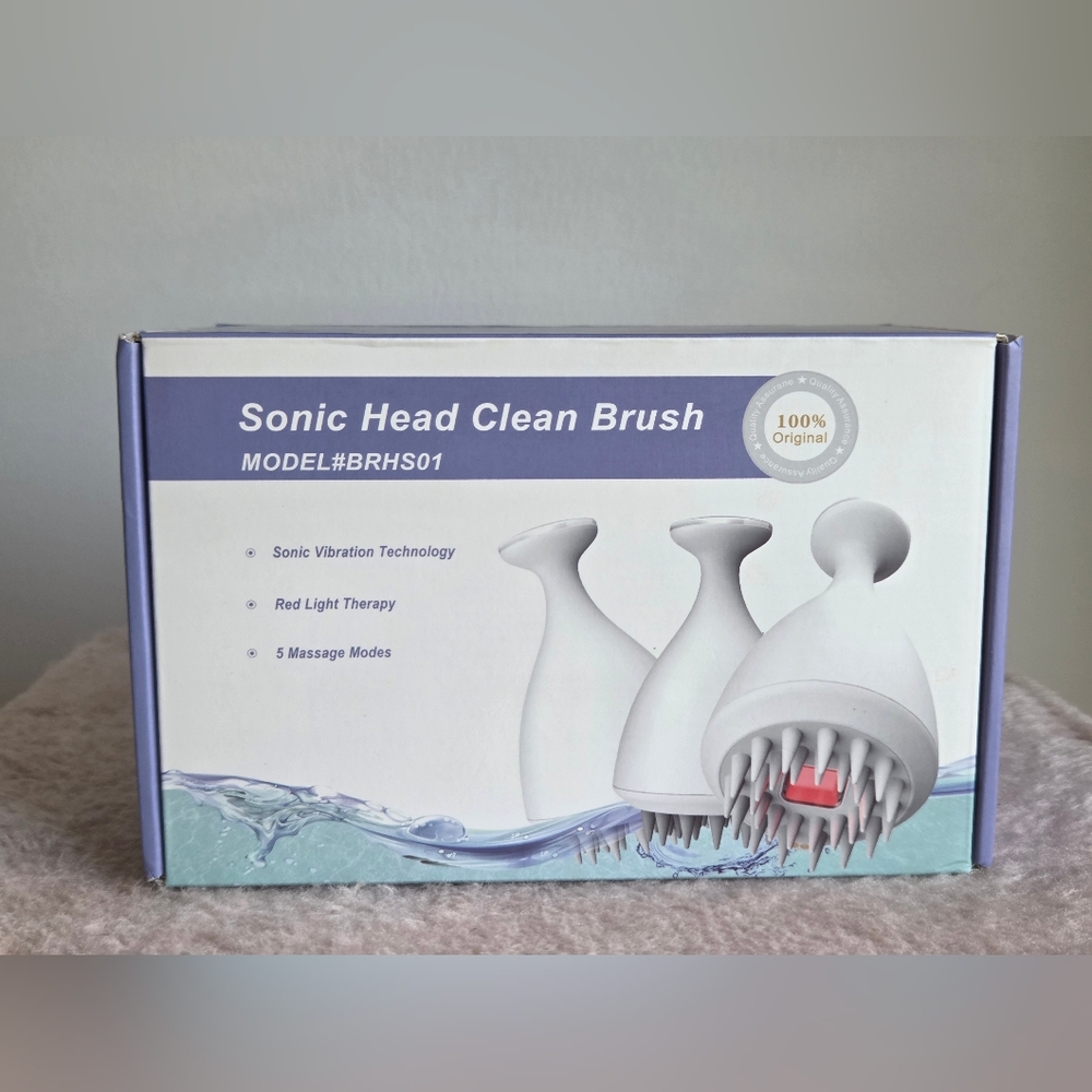 Sonic Head Massager Clean Brush with Red Light Therapy